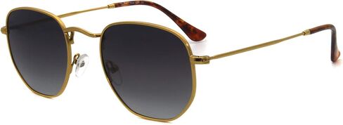RICH MODE Polarized Hexagon Sunglasses for Women Men Polygon Square Sun Glasses UV400 Protection Metal Frame in Saudi Arabia