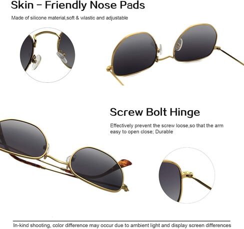 RICH MODE Polarized Hexagon Sunglasses for Women Men Polygon Square Sun Glasses UV400 Protection Metal Frame in Saudi Arabia