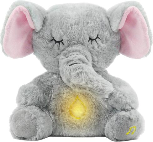 Breathing Stuffed Animal, Mush Plushies for Anxiety and Sleep, Breathing Plush, Four Gear Adjustment, Volume Control, Rhythmic Breathing Motion with Music Lights, for Newborns 0+ Months in Kuwait