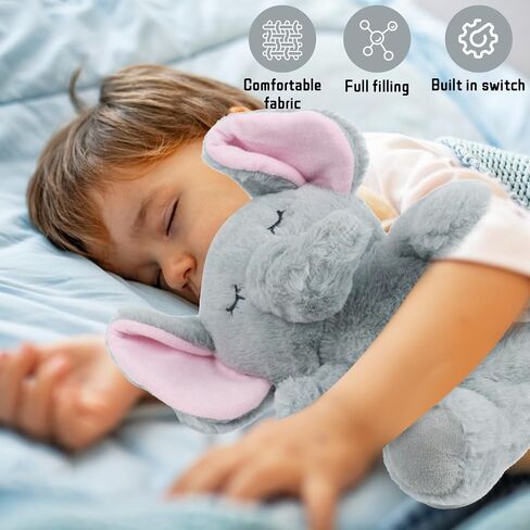 Breathing Stuffed Animal, Mush Plushies for Anxiety and Sleep, Breathing Plush, Four Gear Adjustment, Volume Control, Rhythmic Breathing Motion with Music Lights, for Newborns 0+ Months in Kuwait