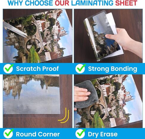 CAREGY 100 Pack Laminating Sheets, Hold 11 x 17 Inch Sheet, 3 Mil Clear Thermal Laminating Pouches 11.5 x 17.5 Inch Lamination Sheet Paper for Laminator, Round Corne in Saudi Arabia