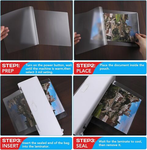 CAREGY 100 Pack Laminating Sheets, Hold 11 x 17 Inch Sheet, 3 Mil Clear Thermal Laminating Pouches 11.5 x 17.5 Inch Lamination Sheet Paper for Laminator, Round Corne in Saudi Arabia