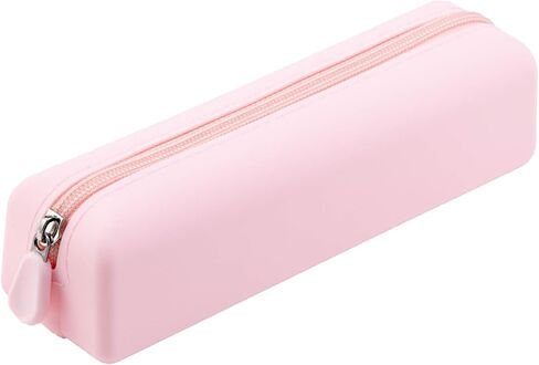 Cute Silicone Makeup Brush Holder, Soft Portable Cosmetic Brush Bag with Zipper, Travel Makeup Brush Case(01Lightpink) in Saudi Arabia