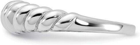 Diamond2Deal Sterling Silver Rhodium-plated Scalloped Ring in Saudi Arabia