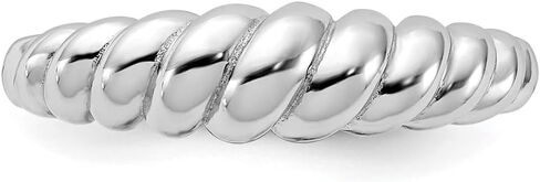 Diamond2Deal Sterling Silver Rhodium-plated Scalloped Ring in Saudi Arabia