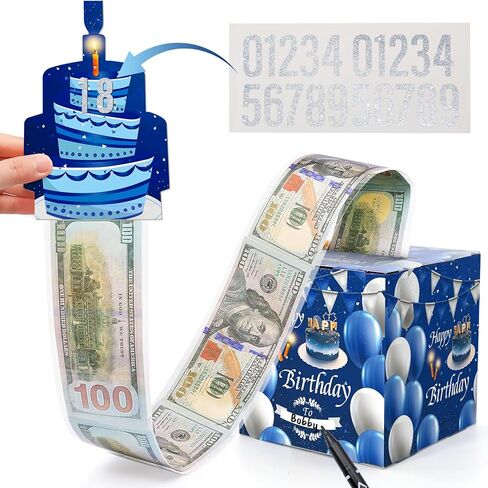 صندوق هدايا صفراء مع 40 ٪ من الأكياس الشفافة تسحب صندوق المال المفاجئ لبطاقة عيد الميلاد وملصقات DIY لأي عمر طريقة ممتعة لإعطاء النقود للعائلة والأصدقاء مع تعليمات التجميع والقلم لكتابة اسم الشخص الموهوبين in Kuwait