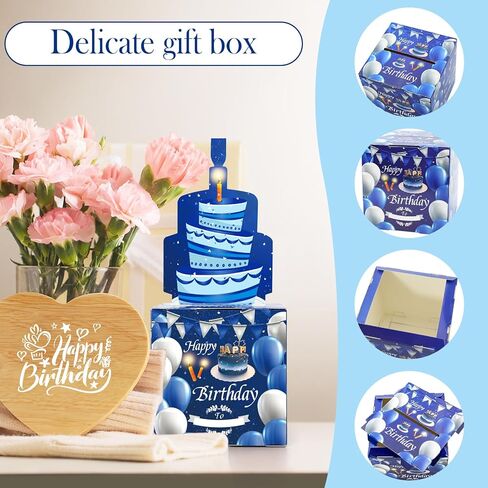 صندوق هدايا صفراء مع 40 ٪ من الأكياس الشفافة تسحب صندوق المال المفاجئ لبطاقة عيد الميلاد وملصقات DIY لأي عمر طريقة ممتعة لإعطاء النقود للعائلة والأصدقاء مع تعليمات التجميع والقلم لكتابة اسم الشخص الموهوبين in Kuwait