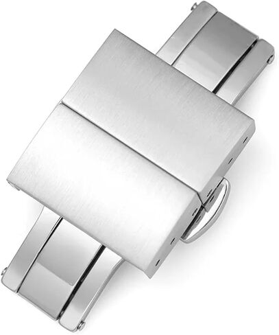 16/18/20/22MM 316L الفولاذ المقاوم للصدأ الفولاذ المقاوم المقاوم للصدأ مشبك الدعازي مزدوج الضاحية لحزام الجلود المعدني القابل للطي المشبك الخلفي in Kuwait