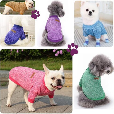 Dog Sweaters for Small/Medium/Large Dogs Stylish Cat Sweater Warm Pet Apparel for Spring/Fall/Winter(Grey, XL) in Saudi Arabia