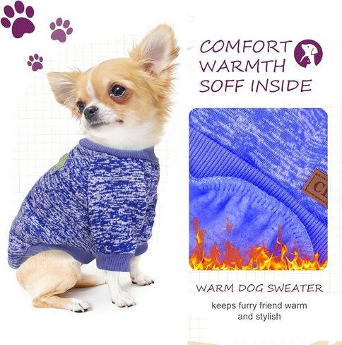 Dog Sweaters for Small/Medium/Large Dogs Stylish Cat Sweater Warm Pet Apparel for Spring/Fall/Winter(Grey, XL) in Saudi Arabia