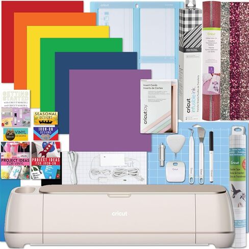 Cricut Maker 4 Machine Ultimate Bundle- Rainbow Vinyl Sampler, Infusible Ink, Card Making Kit, Iron-On Sampler Roll, Tool Set and Cutting Mats, Beginner Cutting Machine Set for Die-Cutting Projects in Kuwait
