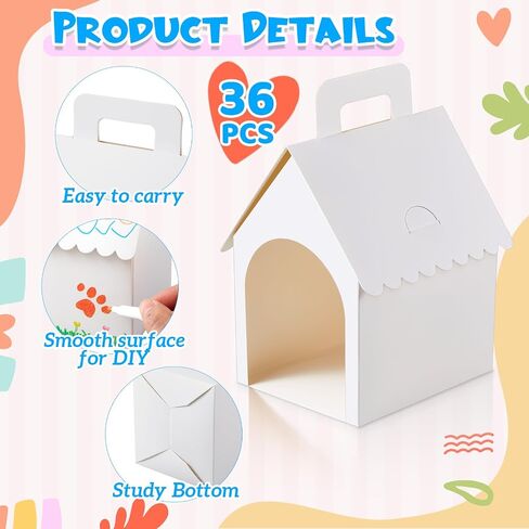 Shinyrelief 24 PCS Dog Party Favors Boxes Cog Dog House على شكل صناديق هدايا مع ثقوب قابلة للطي مع مقبض لجرو PET ANTREMTIN in Kuwait