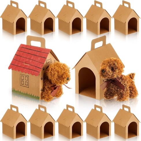 Shinyrelief 24 PCS Dog Party Favors Boxes Cog Dog House على شكل صناديق هدايا مع ثقوب قابلة للطي مع مقبض لجرو PET ANTREMTIN in Kuwait