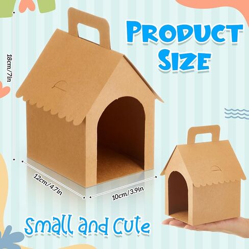 Shinyrelief 24 PCS Dog Party Favors Boxes Cog Dog House على شكل صناديق هدايا مع ثقوب قابلة للطي مع مقبض لجرو PET ANTREMTIN in Kuwait