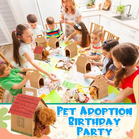 Shinyrelief 24 PCS Dog Party Favors Boxes Cog Dog House على شكل صناديق هدايا مع ثقوب قابلة للطي مع مقبض لجرو PET ANTREMTIN in Kuwait