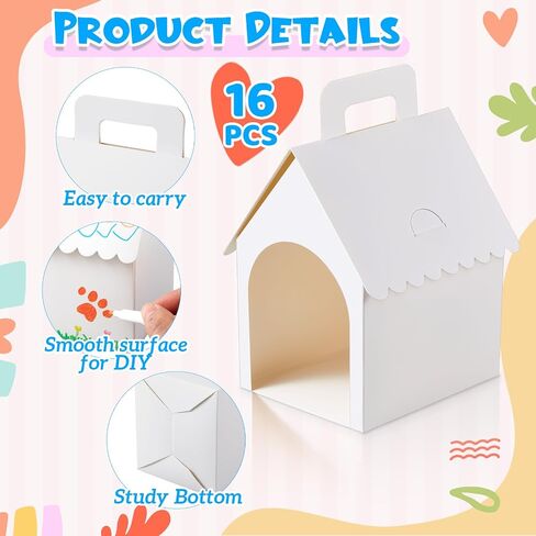 Shinyrelief 24 PCS Dog Party Favors Boxes Cog Dog House على شكل صناديق هدايا مع ثقوب قابلة للطي مع مقبض لجرو PET ANTREMTIN in Kuwait