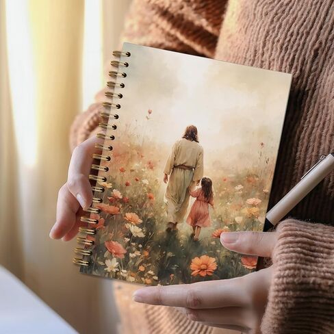 DOFQZ Jesus Leaves The 99 Sheep Christian Bible Religious Inspirational Spiral Notebook Journal,Christian Jesus Church Prayer Notebook Gift for Women Girls, 5.5 x 8.3 Inches in Kuwait