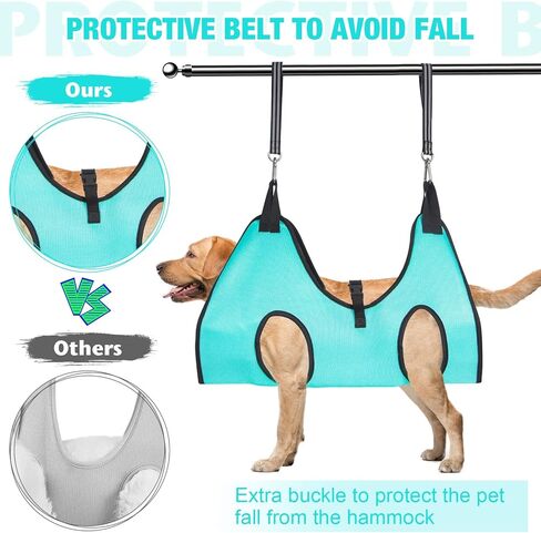 Pet Grooming Hammock Harness for Medium/Large Dogs Nail Trimming, Dog Sling for Cutting Nails, Dog Hanging Holder Hanger with Nail Clippers, Nail File, Scissors in Kuwait
