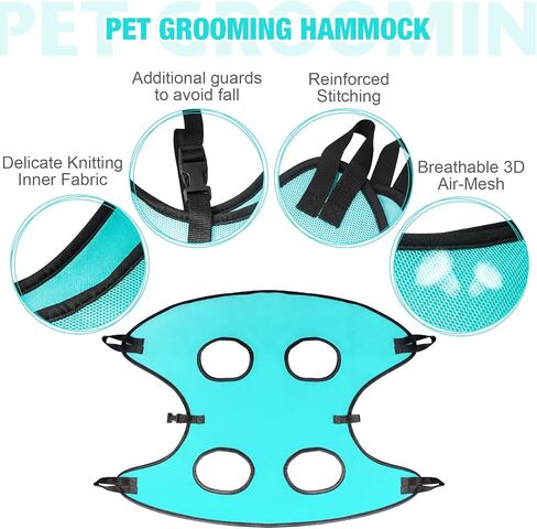 Pet Grooming Hammock Harness for Medium/Large Dogs Nail Trimming, Dog Sling for Cutting Nails, Dog Hanging Holder Hanger with Nail Clippers, Nail File, Scissors in Kuwait