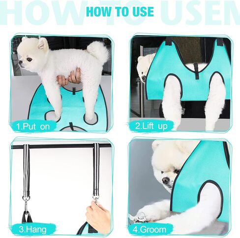 Pet Grooming Hammock Harness for Medium/Large Dogs Nail Trimming, Dog Sling for Cutting Nails, Dog Hanging Holder Hanger with Nail Clippers, Nail File, Scissors in Kuwait