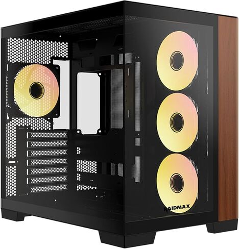 RAIDMAX Infinita I610 Dual Ramber ATX Gaming Case ، Pre-install 4x Argb Fans + 80+ Gold 700W + 240mm Water Pooler ، 270 ° LOWERS O11 GLASS ، يدعم ما يصل إلى 400 مم GPU و CONNECT CONNECT MB in Kuwait
