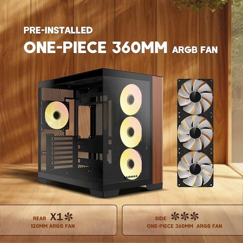 RAIDMAX Infinita I610 Dual Ramber ATX Gaming Case ، Pre-install 4x Argb Fans + 80+ Gold 700W + 240mm Water Pooler ، 270 ° LOWERS O11 GLASS ، يدعم ما يصل إلى 400 مم GPU و CONNECT CONNECT MB in Kuwait