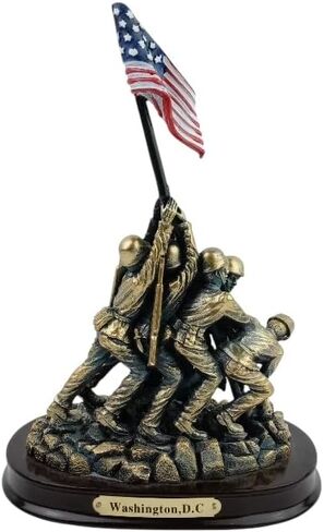 دي سي التذكارية في سلاح مشاة البحرية الأمريكية Iwo Jima تمثال - 6 "تمثال تذكاري للحرب العسكرية من راتنجات الذهب - الولايات المتحدة مشاة البحرية ، هدية مخضرمة ، ديكور وطني ومكتب in Saudi Arabia