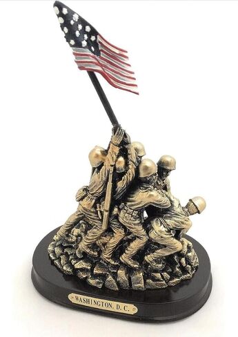 دي سي التذكارية في سلاح مشاة البحرية الأمريكية Iwo Jima تمثال - 6 "تمثال تذكاري للحرب العسكرية من راتنجات الذهب - الولايات المتحدة مشاة البحرية ، هدية مخضرمة ، ديكور وطني ومكتب in Saudi Arabia