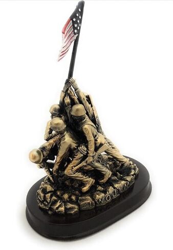 دي سي التذكارية في سلاح مشاة البحرية الأمريكية Iwo Jima تمثال - 6 "تمثال تذكاري للحرب العسكرية من راتنجات الذهب - الولايات المتحدة مشاة البحرية ، هدية مخضرمة ، ديكور وطني ومكتب in Saudi Arabia
