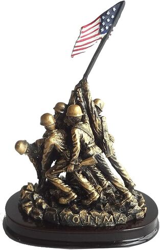 دي سي التذكارية في سلاح مشاة البحرية الأمريكية Iwo Jima تمثال - 6 "تمثال تذكاري للحرب العسكرية من راتنجات الذهب - الولايات المتحدة مشاة البحرية ، هدية مخضرمة ، ديكور وطني ومكتب in Saudi Arabia