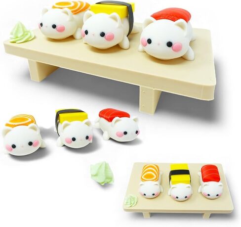 تماثيل قطة Kawaii Sushi-ثلاثية الأبعاد Nigiri Cat Sushi Device Decor in Kuwait