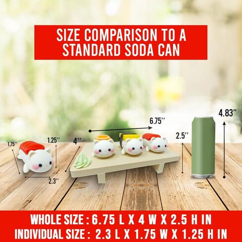 تماثيل قطة Kawaii Sushi-ثلاثية الأبعاد Nigiri Cat Sushi Device Decor in Kuwait