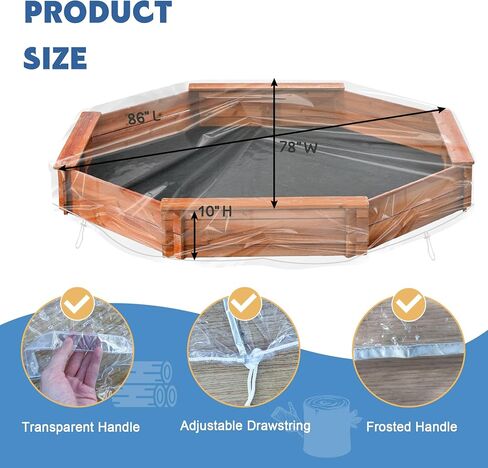 Octagon Sandbox Cover, Outdoor Garden Outdoor Octagon Sand Box Cover, Waterproof, Windproof and Dustproof, (Frosted,84" X 78" X 9") in Saudi Arabia