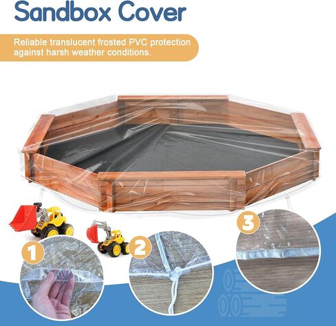 Octagon Sandbox Cover, Outdoor Garden Outdoor Octagon Sand Box Cover, Waterproof, Windproof and Dustproof, (Frosted,84" X 78" X 9") in Saudi Arabia