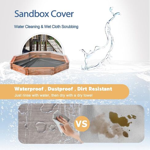 Octagon Sandbox Cover, Outdoor Garden Outdoor Octagon Sand Box Cover, Waterproof, Windproof and Dustproof, (Frosted,84" X 78" X 9") in Saudi Arabia