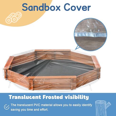 Octagon Sandbox Cover, Outdoor Garden Outdoor Octagon Sand Box Cover, Waterproof, Windproof and Dustproof, (Frosted,84" X 78" X 9") in Saudi Arabia