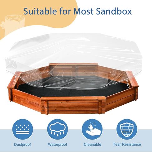 Octagon Sandbox Cover, Outdoor Garden Outdoor Octagon Sand Box Cover, Waterproof, Windproof and Dustproof, (Frosted,84" X 78" X 9") in Saudi Arabia