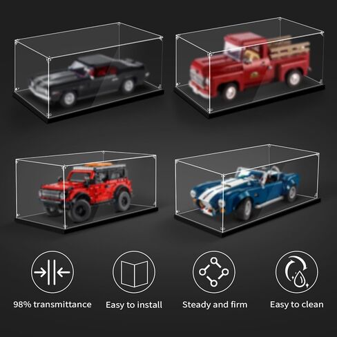 Display Case for Three Lego 1:24 Scale Cars 77242 77243 77244 77245 77246 77247 77248 77249 77250 77251, 11x8.7x3.9inch (28x22x10cm), It can Hold Three Cars in Saudi Arabia