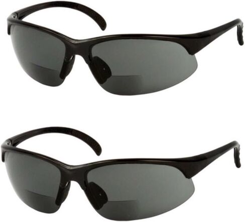 2 Pair of Bifocal Half Rim Sports Sun Style Reader - Outdoor Reading Sunglasses - 1 Clear Hard Case in Saudi Arabia