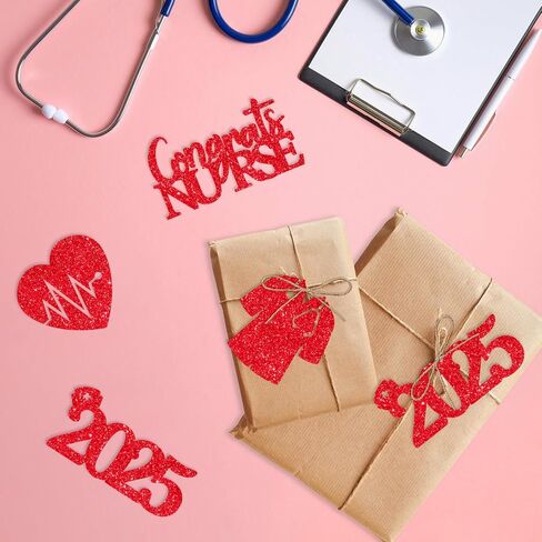 Jollyboom Dentist Graduation Decorations, 24pcs Dentist Graduation Party Tags Congrats Dentist Class of 2025 Gold Glitter Cutouts Tags for Dentist Graduation Party Favors in Saudi Arabia