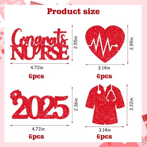 Jollyboom Dentist Graduation Decorations, 24pcs Dentist Graduation Party Tags Congrats Dentist Class of 2025 Gold Glitter Cutouts Tags for Dentist Graduation Party Favors in Saudi Arabia