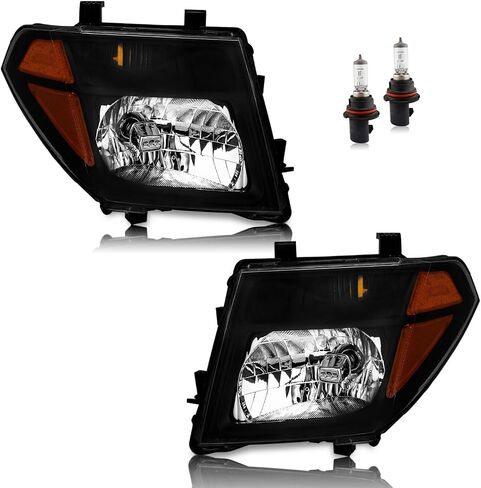 Headlights for 2005-2008 Nissan Frontier/2005-2007 Nissan Pathfinder Halogen Headlamp Replacement, High/Low Beam W/Bulb, Driver&Passenger Side in Saudi Arabia