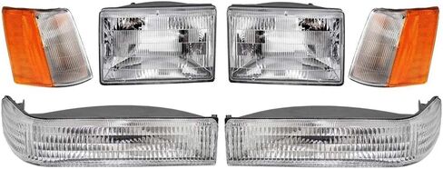 EPIC LIGHTING OE Fitment Replacement Halogen Headlight Side Marker Signal Light Assembly Set Compatible with JEEP 93-96 GRAND CHEROKEE [ 6-Piece ] Combo in Kuwait