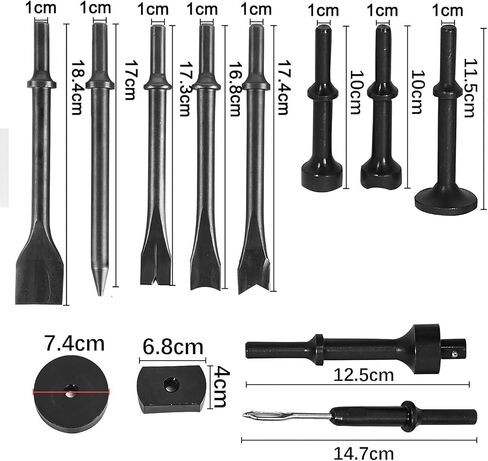 طقم مطرقة الهواء الاحترافية 29 PCS ، 2100 BPM Hammer Pneumatic مع رؤوس مجرفة سريعة التغير وفاصل مفصل الكرة ، مجموعة إزميل متعددة الوظائف لإصلاح السيارات/هدم المعادن ، تشمل رؤوس مجرفة in Kuwait
