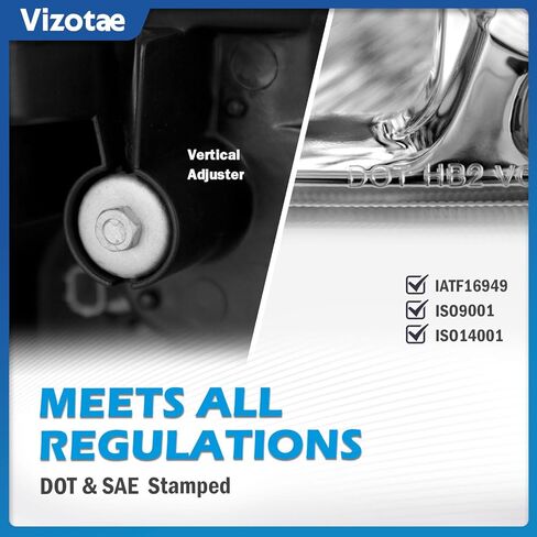 Headlights Assembly for 2001-2003 Honda Civic 2/4Door Halogen Headlamp Replacement, High/Low Beam W/Bulbs, Driver & Passenger Side in Kuwait