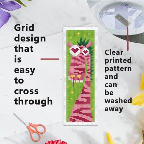 INFUNLY 6 Set Cat Cross Stitch Bookmark Kits Carton Kitten DIY Cross Stitch Kit for Beginners Black Cat Stamped Embroidery Bookmark Kit with Backing Felt Floss Instruction for Starters Book Lovers in Saudi Arabia