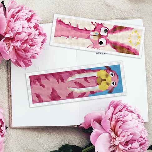 INFUNLY 6 Set Cat Cross Stitch Bookmark Kits Carton Kitten DIY Cross Stitch Kit for Beginners Black Cat Stamped Embroidery Bookmark Kit with Backing Felt Floss Instruction for Starters Book Lovers in Saudi Arabia