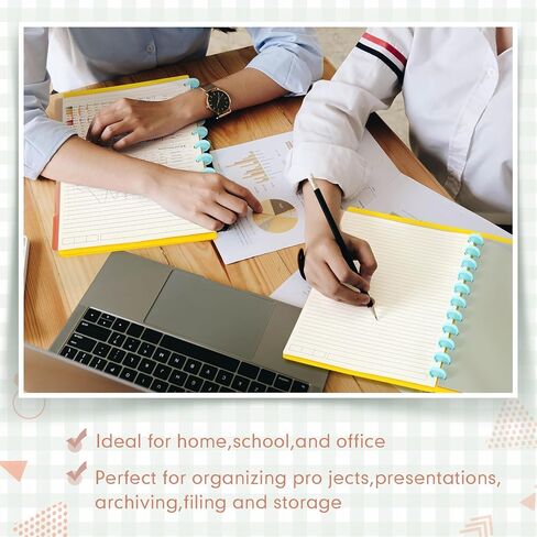 6 Sets 5 Tab Note Taking System Discbound Tab Dividers 8.5 x 11 Inch Letter Size Plastic Dividers Multicolor 5 Colors for Office Subject Document (Taro Color) in Kuwait