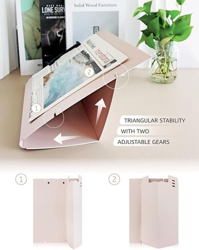 White Free Standing Clipboard and Desktop Stand with Adjustable Buckles Easel Back - Foldable Stand and Document Holder for School, Office and Business Use (9.37 x 12.6 inches) in Kuwait