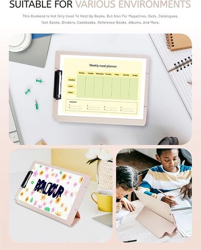 White Free Standing Clipboard and Desktop Stand with Adjustable Buckles Easel Back - Foldable Stand and Document Holder for School, Office and Business Use (9.37 x 12.6 inches) in Kuwait